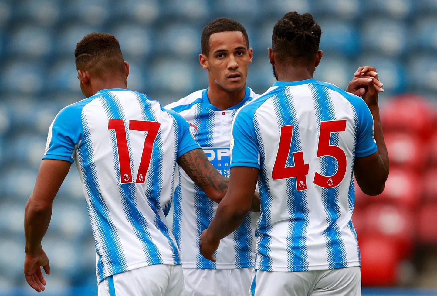 Soccer Football - Huddersfield Town vs Udinese - Pre Season Friendly - Huddersfield, Britain - July 26, 2017   Huddersfield's Tom ince celebrates scoring their first goal with team mates    Action Images via Reuters/Jason Cairnduff