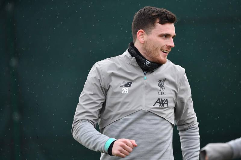 Liverpool defender Andrew Robertson has donated to a Glaswegian food bank. AFP