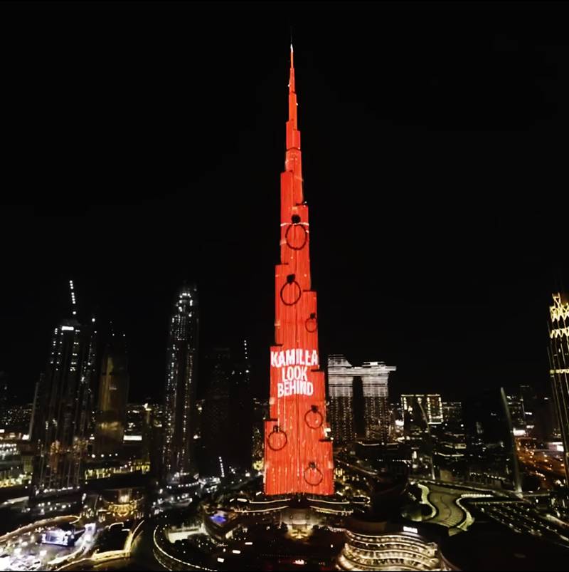 Ibrahim Zoroub proposed to Kamilla Bakytova using an LED display on Burj Khalifa. Photo: Ibrahim Zoroub