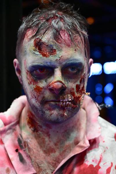A zombie cosplayer attends the Middle East Film and Comic Con. AFP
