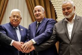 Palestinian President Abbas in rare meeting with Hamas leader