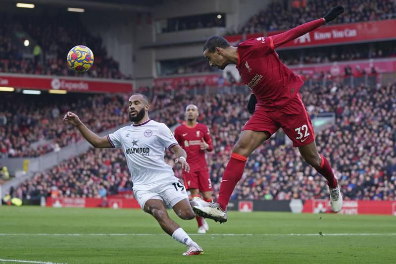 Joel Matip - 7: The 30-year-old was calm, sharp when covering and held his own in the air. One misplaced pass offered Toney a chance but did not spoil his performance. AP