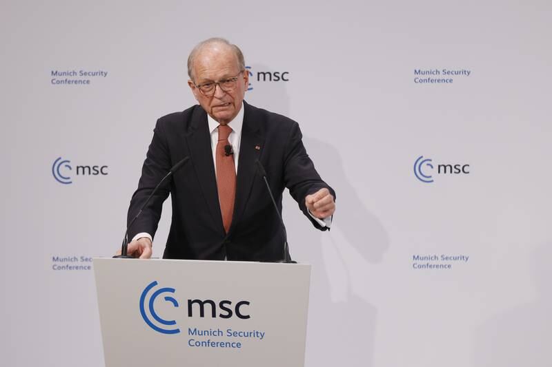 Chairman of the Munich Security Conference Wolfgang Ischinger gives a statement at the 58th Munich Security Conference in Munich, Germany. EPA