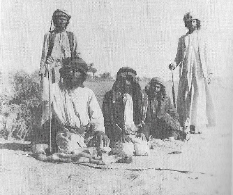 Bedu tribesmen photographed by British anthropologist Peter Lienhardt somewhere in the mid 1950s
