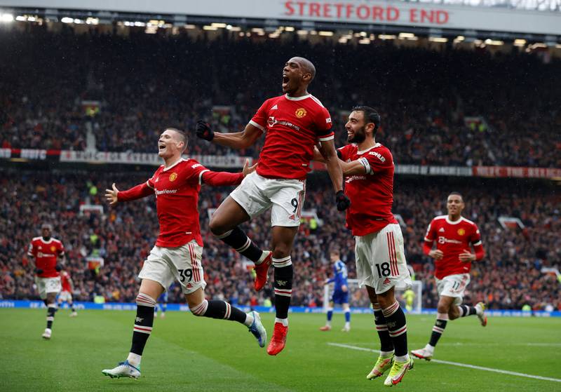 Anthony Martial (Manchester United) - 2021/22 record (all competitons): 10 appearances; one goal. Reuters