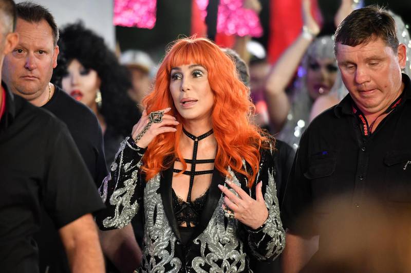 epa06576689 US singer Cher attends the 40th annual Sydney Gay and Lesbian Mardi Gras parade, in Sydney, Australia, 03 March 2018. The event with diffenrent festivals, parties, balls and parades runs from 16 February to 04 March 2018.  EPA-EFE/JOEL CARRETT  AUSTRALIA AND NEW ZEALAND OUT