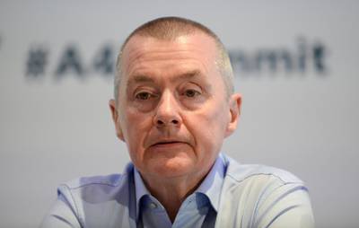 FILE PHOTO: Willie Walsh Chief Executive of International Airlines Group (IAG) attends the Europe Aviation Summit in Brussels, Belgium March 3, 2020. REUTERS/Johanna Geron/File Photo