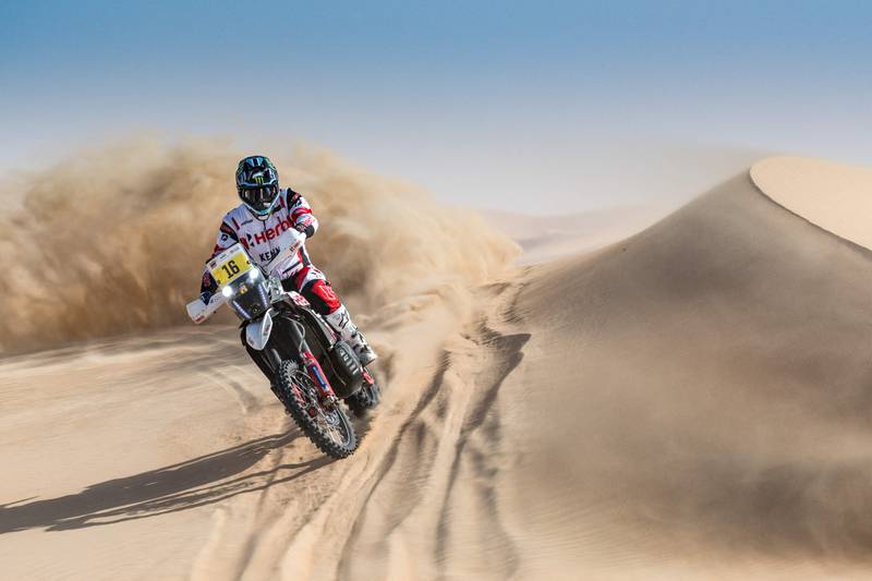 Botswana's Ross Branch competes during the second stage of the Abu Dhabi Desert Challenge. AFP