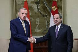 Turkey's President Recep Tayyip Erdogan and Egypt's President Abdel Fattah El Sisi in Cairo. Reuters