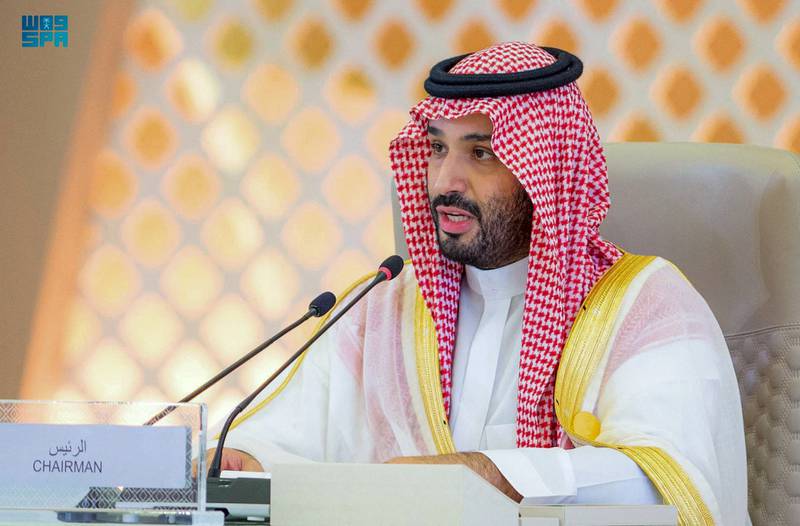Saudi Crown Prince Mohammed bin Salman addresses the summit. Photo: Spa