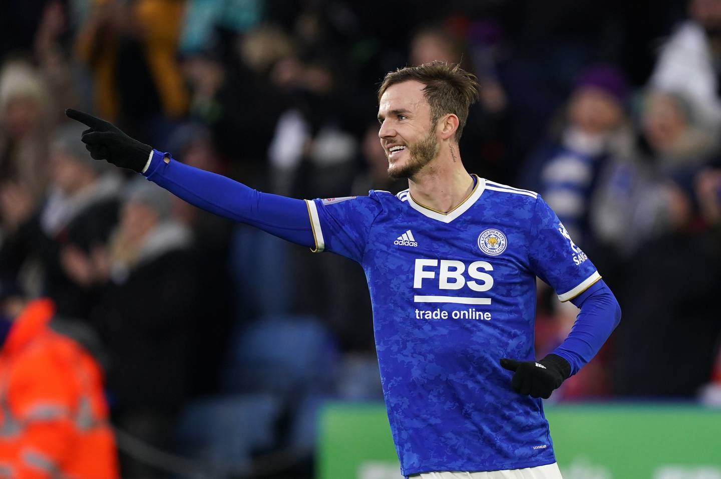 James Maddison celebrates scoring Leicester City's second goal against Watford. PA