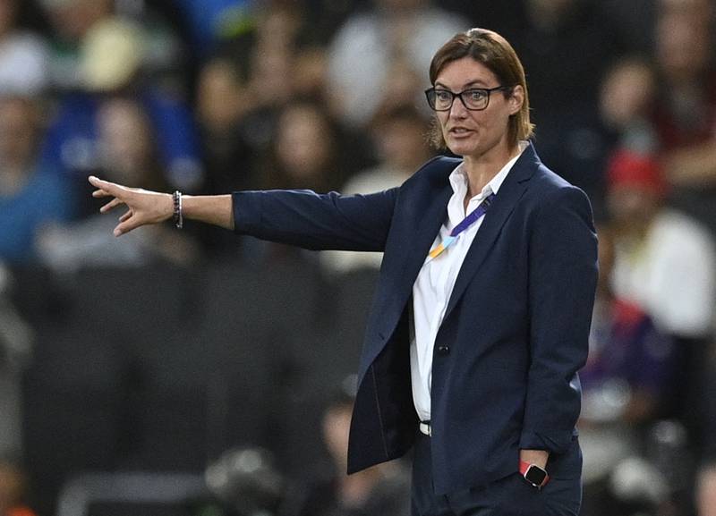 France coach Corinne Diacre watches the action. AFP