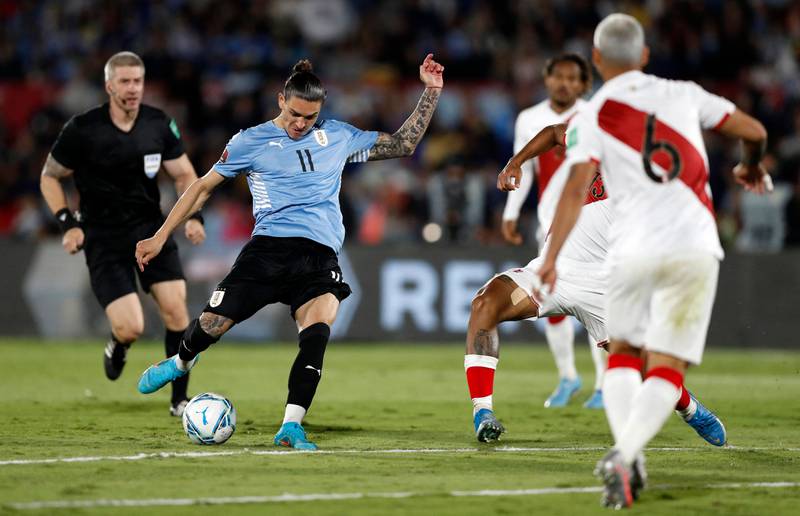 Liverpool striker Darwin Nunez will lead Uruguay's attack at the World Cup. AFP
