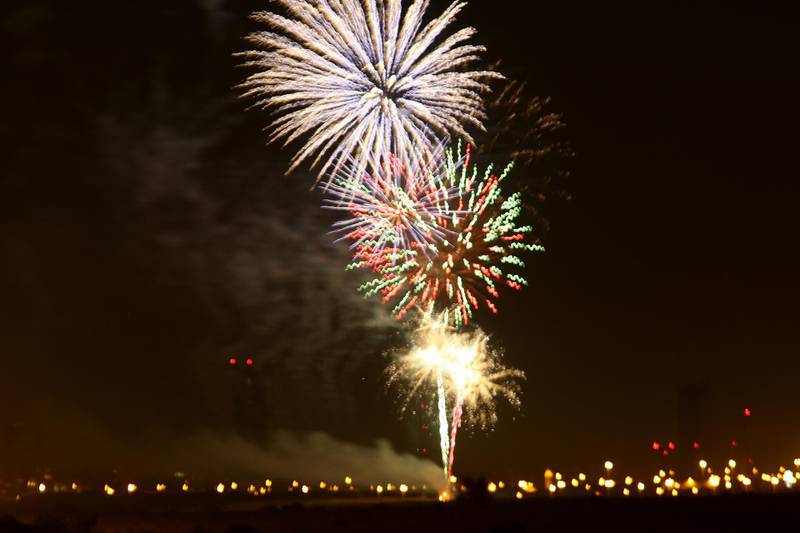 Dubai, United Arab Emirates, Dec 02, 2012 - Fireworks around global village as part of the celebration of the national day (  Jaime Puebla / The National Newspaper )