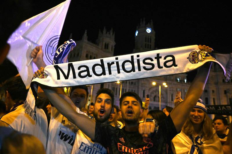 Real Madrid supporters celebrate in Cibeles Square. AFP