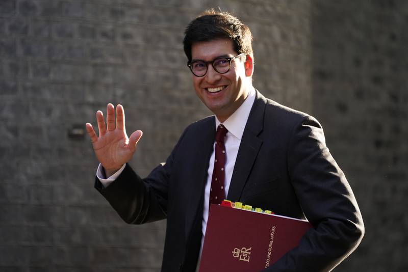 Secretary of State for Environment, Food and Rural Affairs Ranil Jayawardena arrives for the new Cabinet meeting. AP