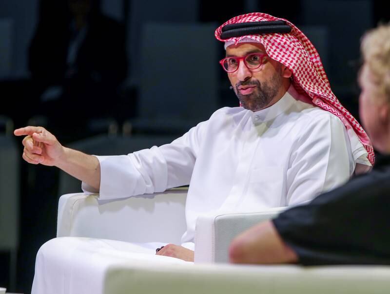 Sultan Sooud Al Qassemi, founder of Barjeel Art Foundation, takes part in the discussion on the third and final day of Culture Summit Abu Dhabi. All photos: Victor Besa / The National