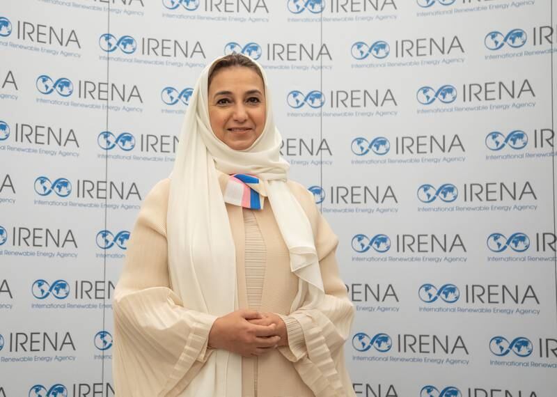 Nawal Al-Hosany, permanent representative of the UAE to the International Renewable Energy Agency at the 26th meeting of the Irena Council in Abu Dhabi.  Leslie Pableo for The National
