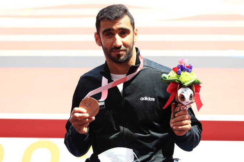 Mohamed Al Hammadi of Team United Arab Emirates with his bronze medal. Getty