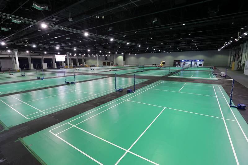 There are 18 badminton courts.