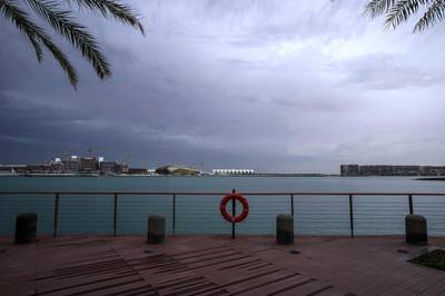 Abu Dhabi, United Arab Emirates, March 21, 2020.  Cloudy weather at Al Bandar, Abu Dhabi.  The Yas Marina area from Al Bandar.Victor Besa / The NationalReporter:   Section: