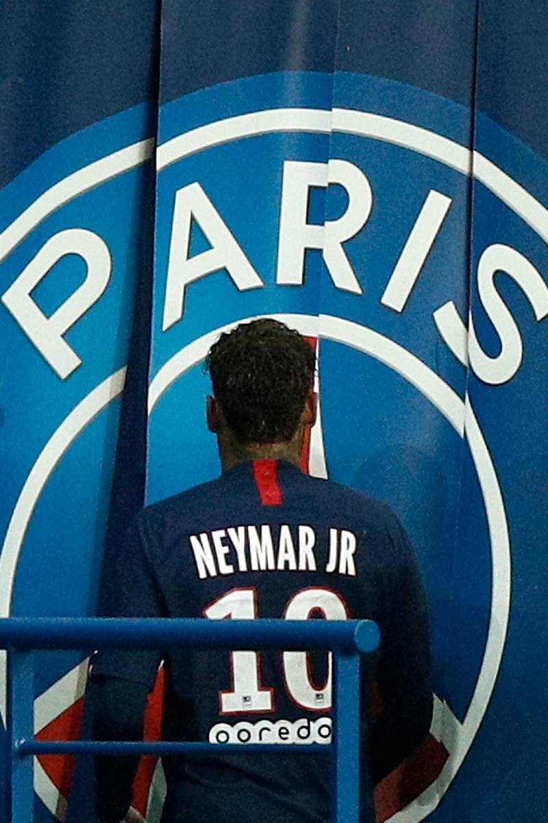 Neymar  leaves the pitch during the game against Lille, and was jeered by some PSG fans as he walked off down the tunnel. EPA