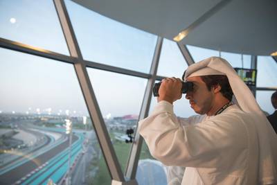 Sheikh Mansour bin Zayed Deputy Prime Minister and Minister of Presidential Affairs (R), attends the final race of the Formula 1 Etihad Airways Abu Dhabi Grand Prix at Yas Marina Circuit. Mohamed Al Hammadi / Crown Prince Court - Abu Dhabi 