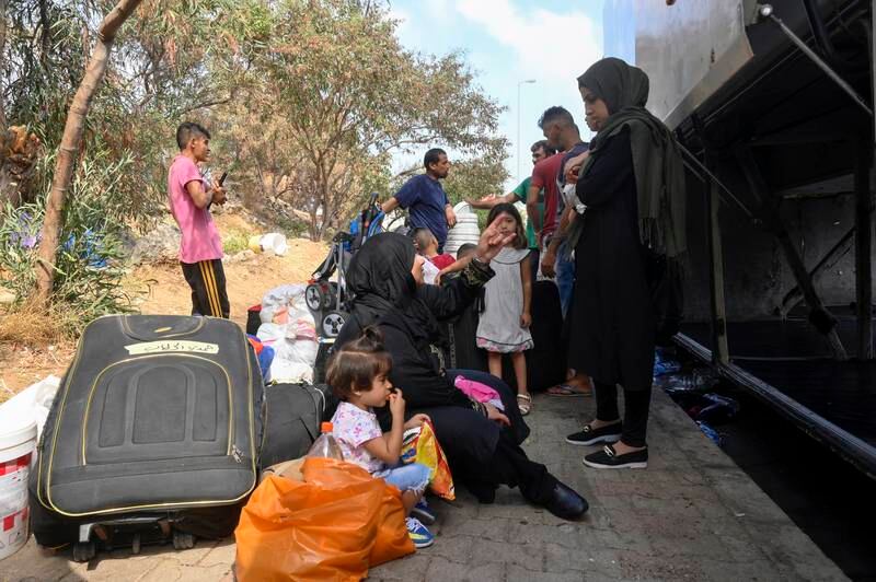 Syrian refugees prepare to leave Beirut before their journey to their homes in Syria, October 2, 2022. EPA