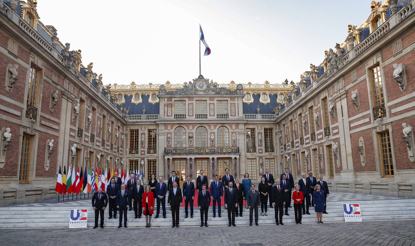 Mr Macron hosted EU leaders at the Palace of Versailles in March to agree a joint response to the war in Ukraine. EPA 