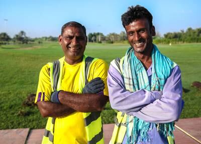 Greenkeepers at Abu Dhabi Golf Club. All photos: Victor Besa / The National