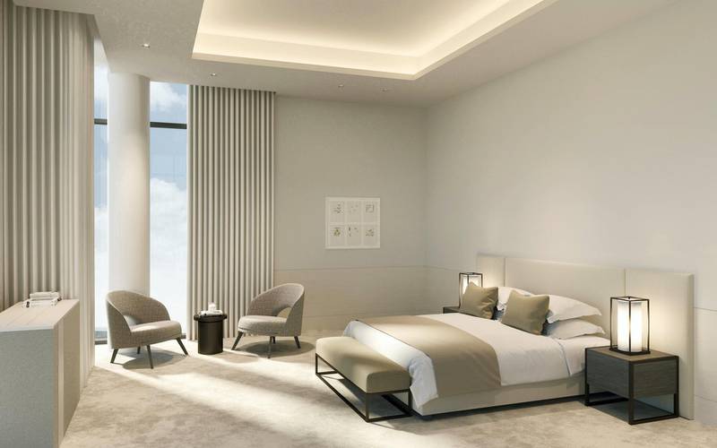 Bedroom in the Dubai Hills project. Courtesy Alix Lawson