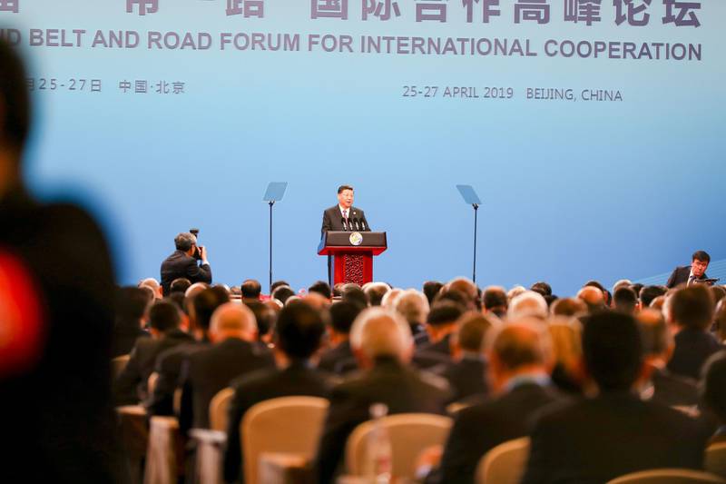 Vice President and Prime Minister of the UAE and Ruler of Dubai Sheikh Mohammed bin Rashid Al Maktoum attends the opening session of the 'Belt and Road Conference for International Cooperation' in Beijing, China. Wam