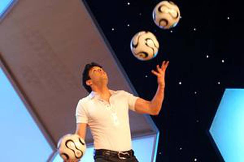 A juggler puts on a show at the awards on Tuesday.