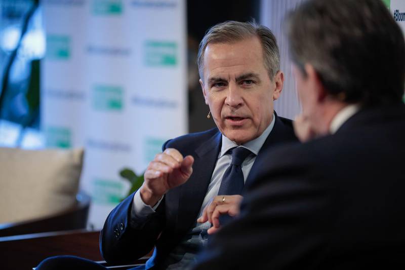 Mark Carney, governor of the Bank of England (BOE), speaks during an interview at a Bloomberg event on day two of the World Economic Forum (WEF) in Davos, Switzerland. Bloomberg