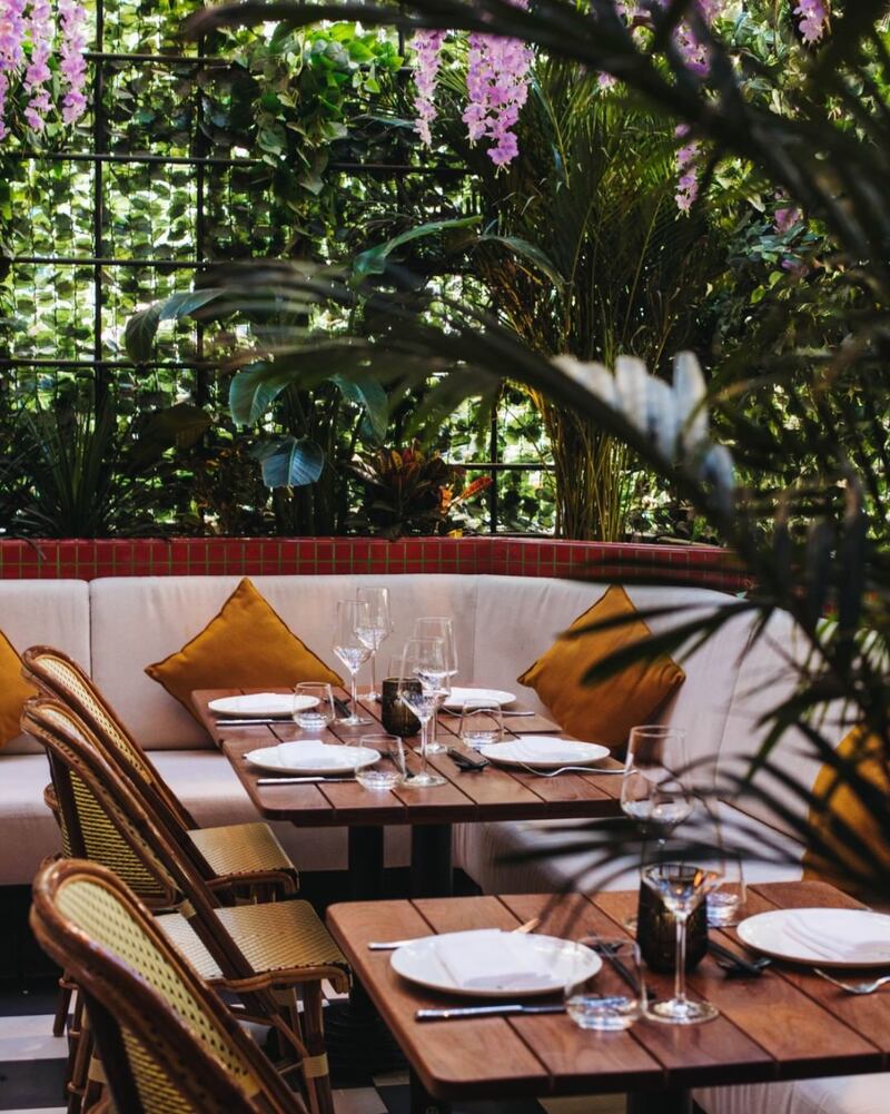 Indochine has an intimate terrace with beautiful decor. Photo: Instagram / @indochinedxb