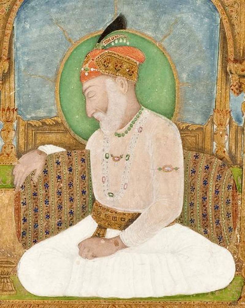 A portrait of Mughal emperor Shah Alam II, blinded on the Peacock Throne