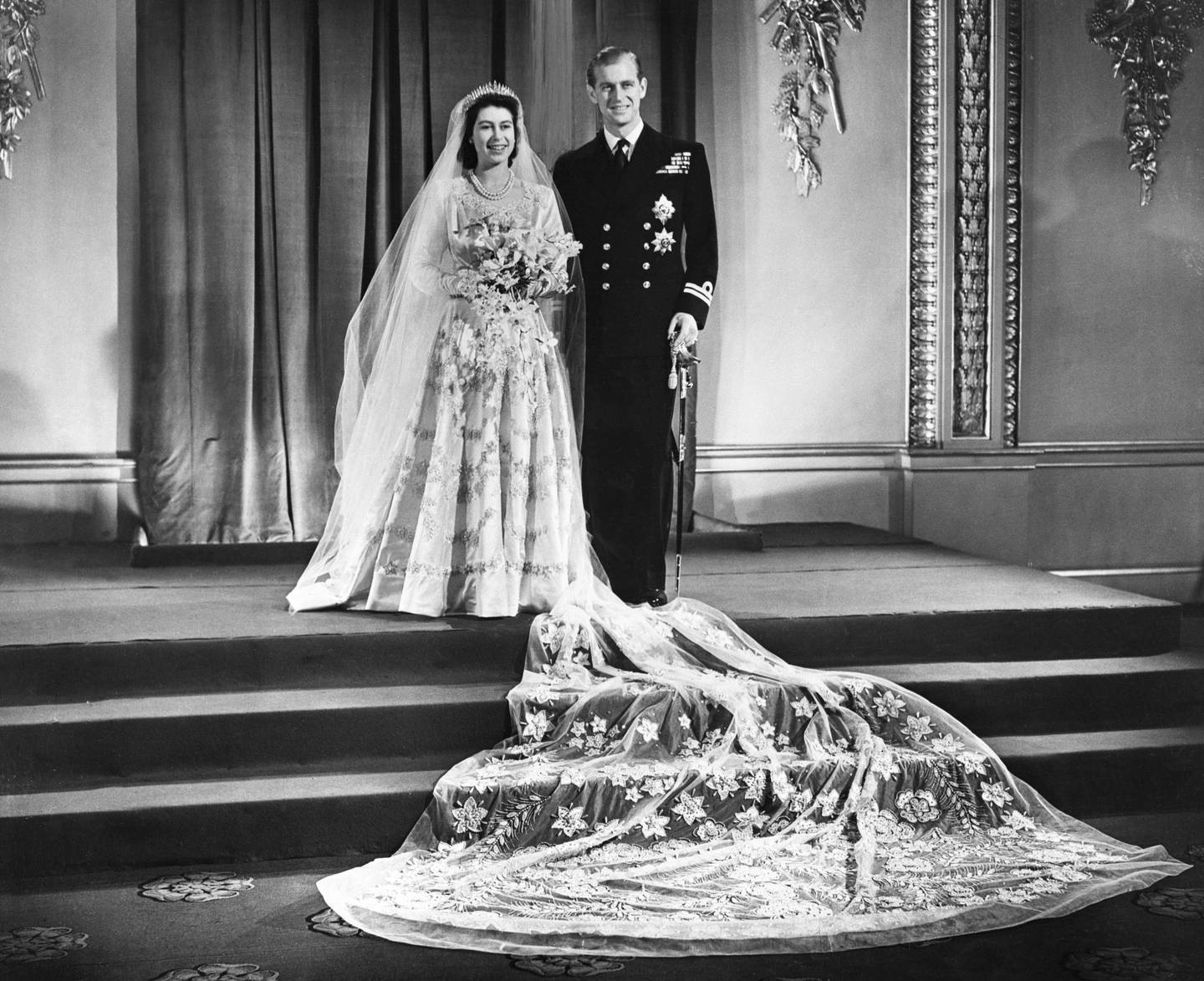 Princess Elizabeth II's marriage to Lt Philip Mountbatten. PA