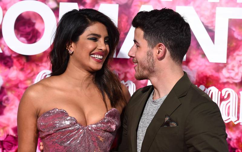 Priyanka Chopra and her husband, Nick Jonas, arrive at the Los Angeles premiere of 'Isn't It Romantic'. AP