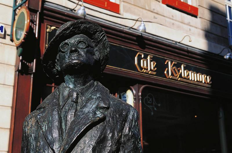 Monument to the writer James Joyce, detail, O'Connel Street, Dublin, Ireland. Getty Images