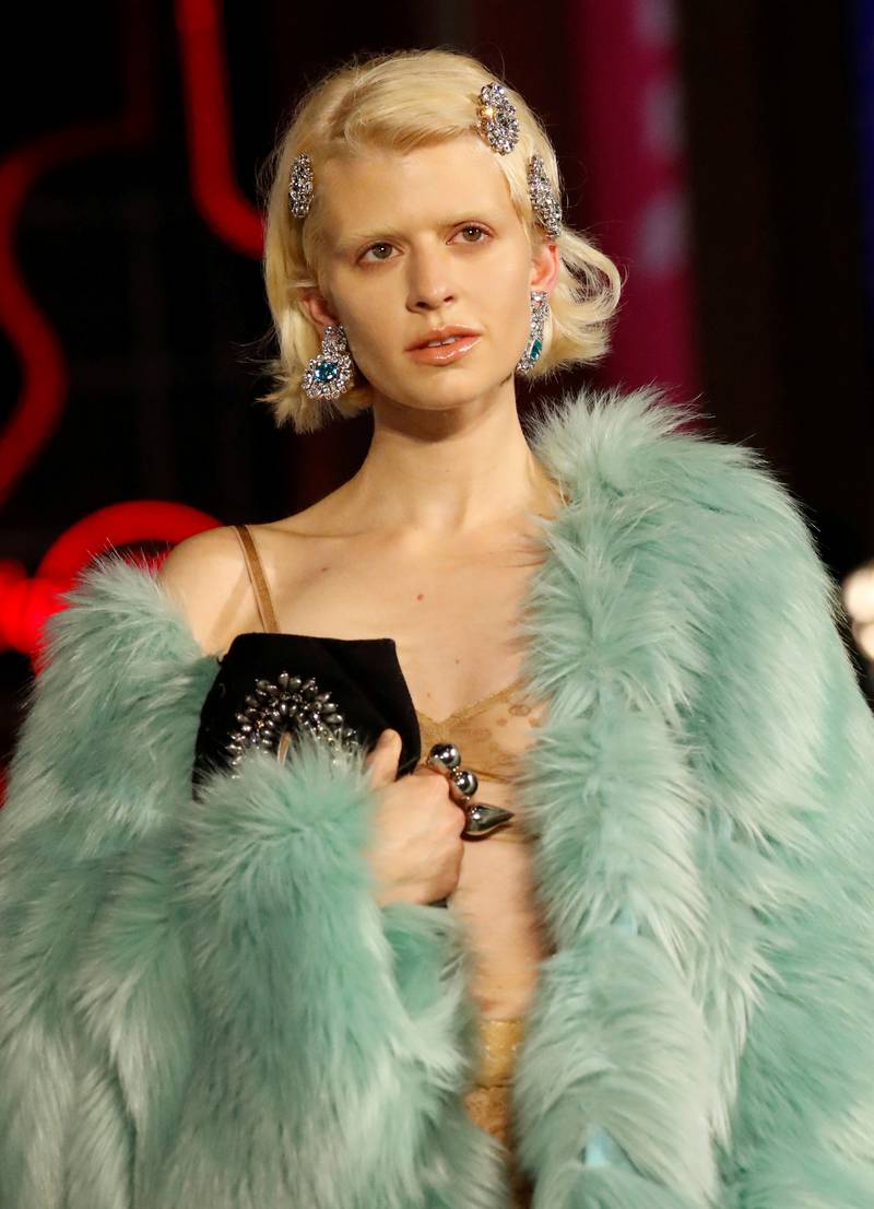 Faux fur coats in various hues were seen on the catwalk. Reuters