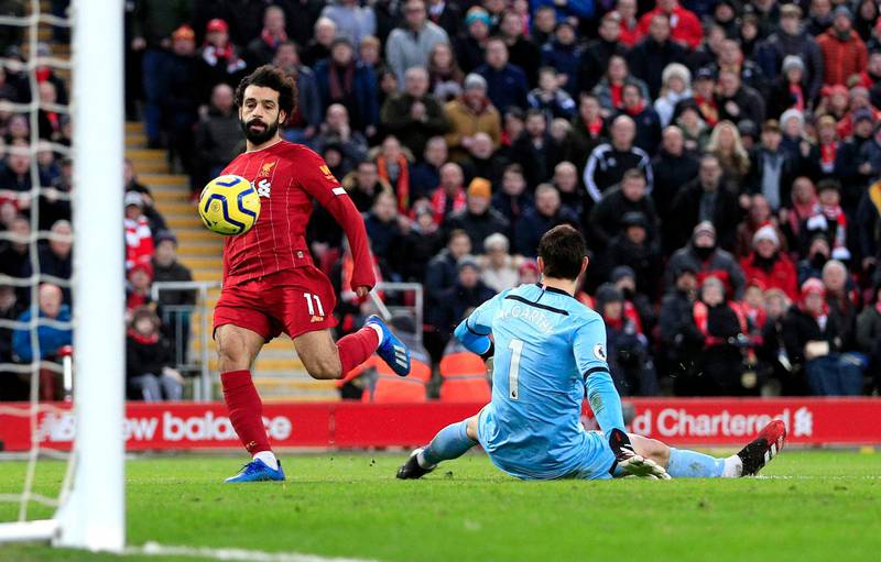 Liverpool's Mohamed Salah scored twice at Anfield. PA
