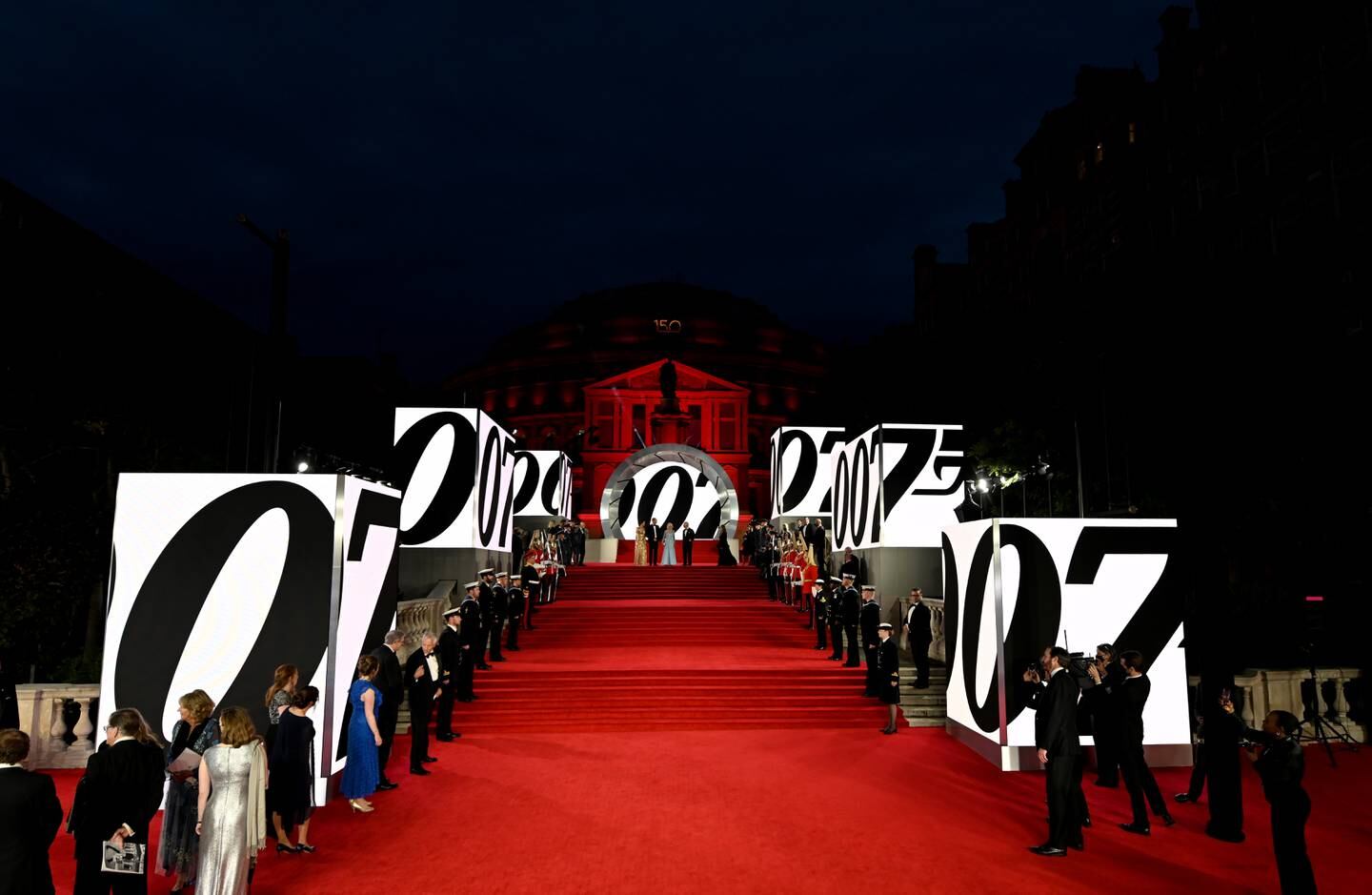 The red carpet at the world premiere of 'No Time To Die' at the Royal Albert Hall in London. Getty
