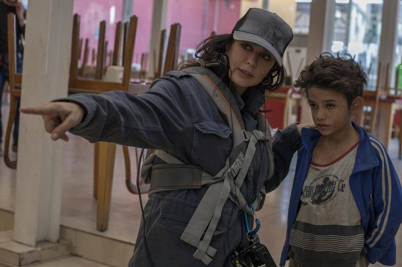 Nadine Labaki on set of her new film Capharnaum. 