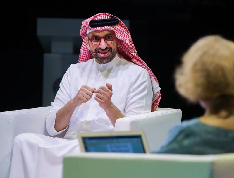 Sultan Sooud Al Qassemi, founder of the Barjeel Art Foundation, discussed the importance and challenges of building the canon of modern Arab art at the Culture Summit Abu Dhabi. Victor Besa / The National