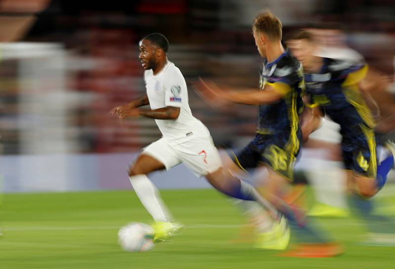 England's Raheem Sterling in action. Reuters