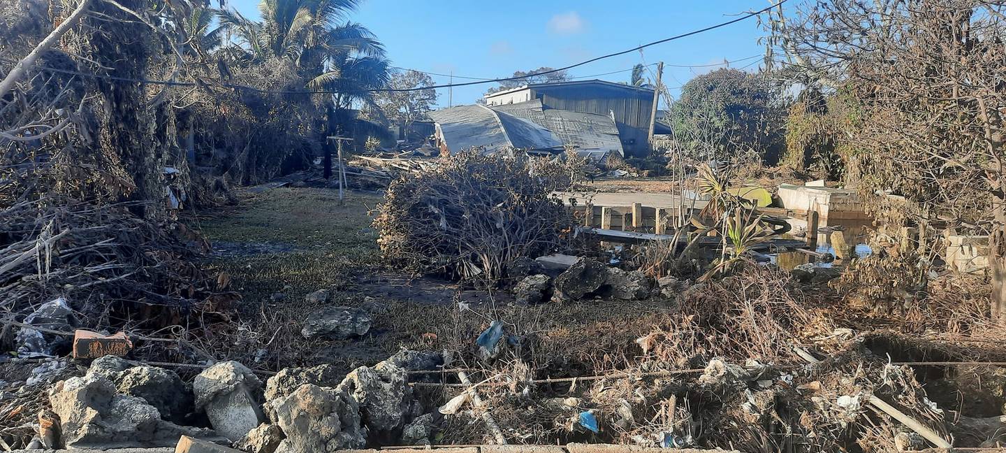 Damaged buildings after the volcanic eruption and tsunami in Nuku'alofa, Tonga. Reuters
