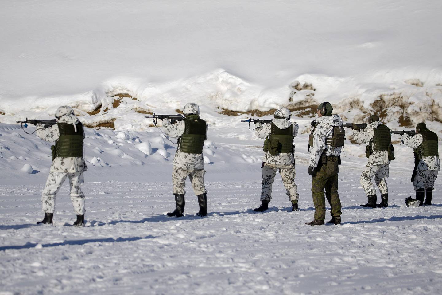 Reservists from the Karelia Brigade during a defence exercise in Taipalsaari, Finland. Reuters