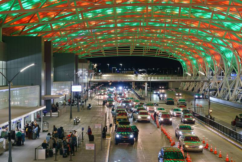 Passengers are dropped off at Hartsfield-Jackson Atlanta International Airport (ATL) in Georgia, US. It is the world's busiest airport by total airline capacity. Bloomberg