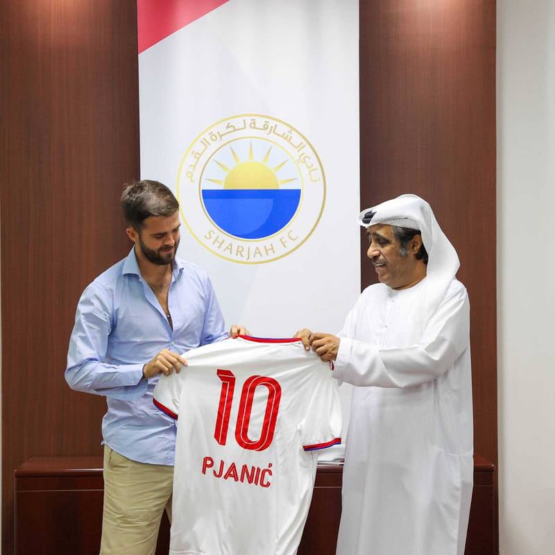 Miralem Pjanic has signed a two-year contract with Sharjah. Photo: Sharjah FC