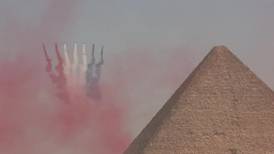 Egyptian-Korean air show held over the Great Pyramids of Giza